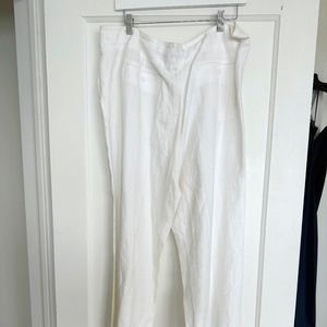 TALBOTS white linen dress pants. Casual elegance. Size 16. Never worn.